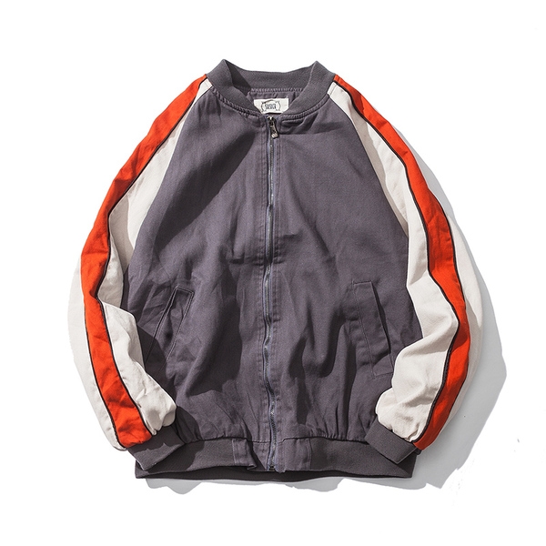 Αθλητικό μπουφάν για άντρες σε ευρύ μοτίβο, διαφανές σε μαύρο και γκρι χρώμα