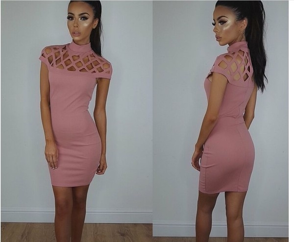 Дамска лятна елегантна рокля в няколко модела в розово, зелено и черно за ежедневие и почивка