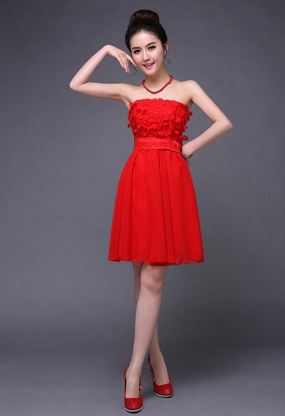 Дамски червени рокли за официални поводи пролет, лято, есен и зима с елементи от дантела дизайни с дълъг и без ръкав