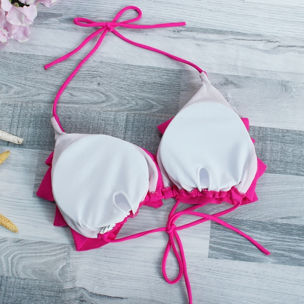 Γυναίκες κολύμβησης κίτρινο και ροζ με ρυθμιζόμενο πυθμένες