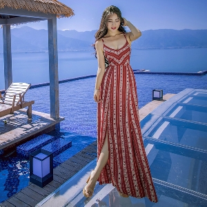 Дамска лятна тънка бохемска плажна дълга рокля