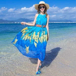 Дамска бохемска плажна рокля с флорални мотиви с различни преобладаващи цветове модели
