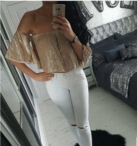 Дамска модерна блуза от кадифе в няколко цвята