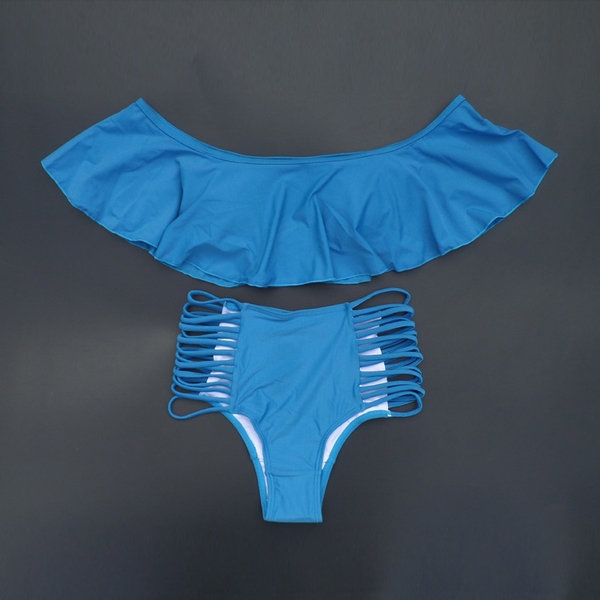 Γυναίκες απαλό ροζ, γαλάζιο, λευκό και μαύρο μαγιό