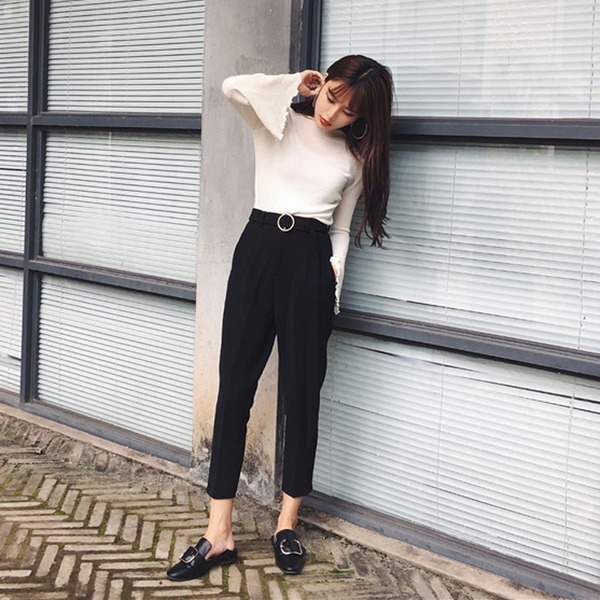 Κυρίες 7/8 παντελόνι με υψηλή μέση