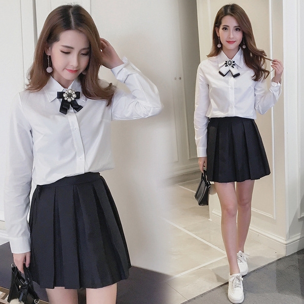 λευκό σιφόν πουκάμισο γυναικών