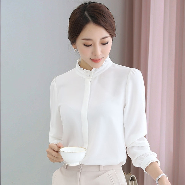 Κομψή μπλούζα σιφόν γυναικών σε ροζ, λευκό και μπλε