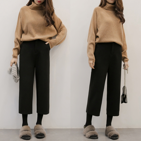 παντελόνια φθινόπωρο-χειμώνα γυναικών 7/8 σε μαύρο και σκούρο γκρι χρώμα