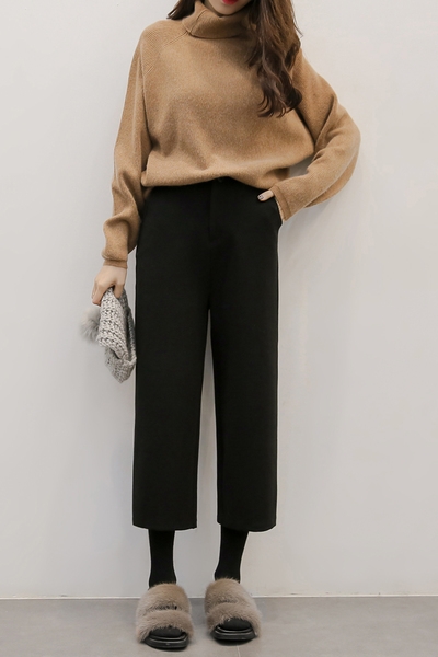 παντελόνια φθινόπωρο-χειμώνα γυναικών 7/8 σε μαύρο και σκούρο γκρι χρώμα