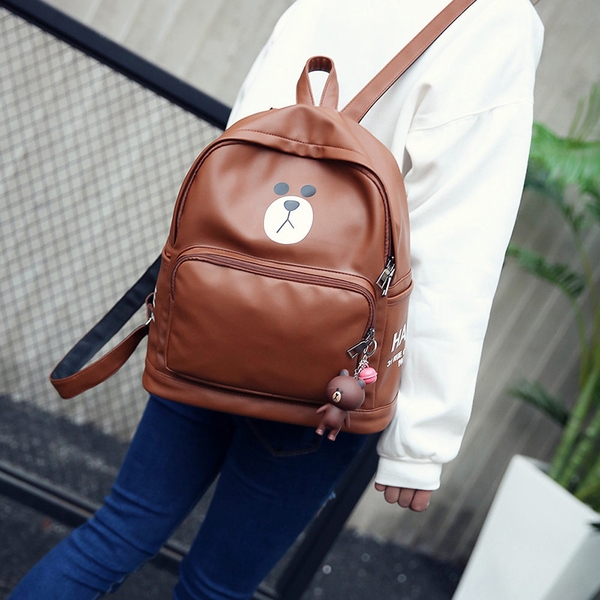 Κυρίες σακίδιο δερμάτινα σε μαύρο και καφέ.