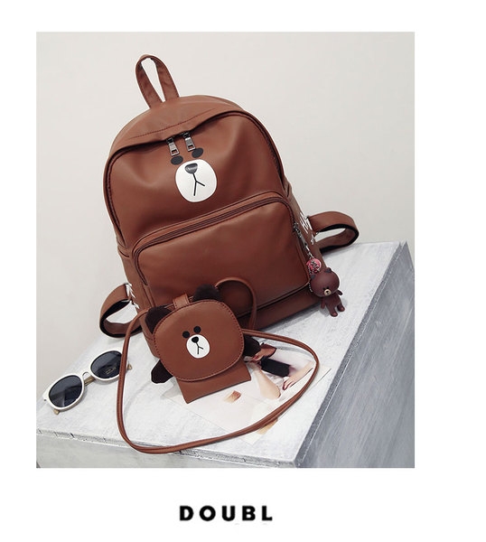 Κυρίες σακίδιο δερμάτινα σε μαύρο και καφέ.