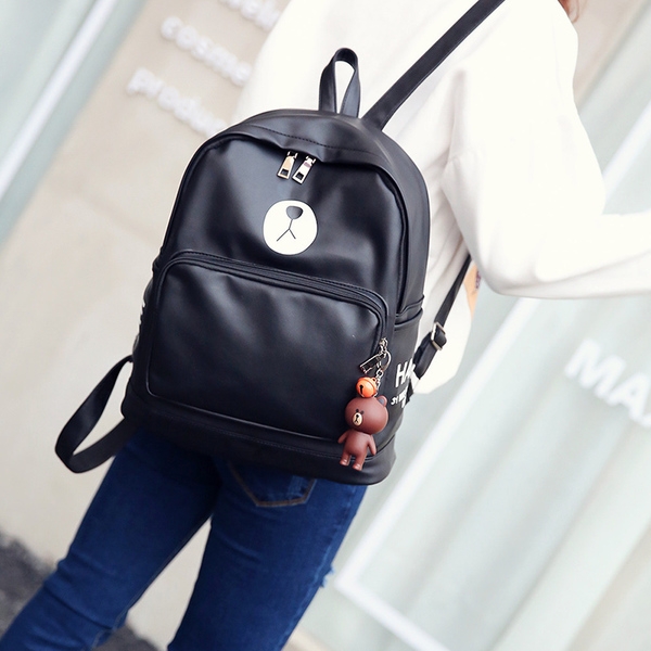 Κυρίες σακίδιο δερμάτινα σε μαύρο και καφέ.