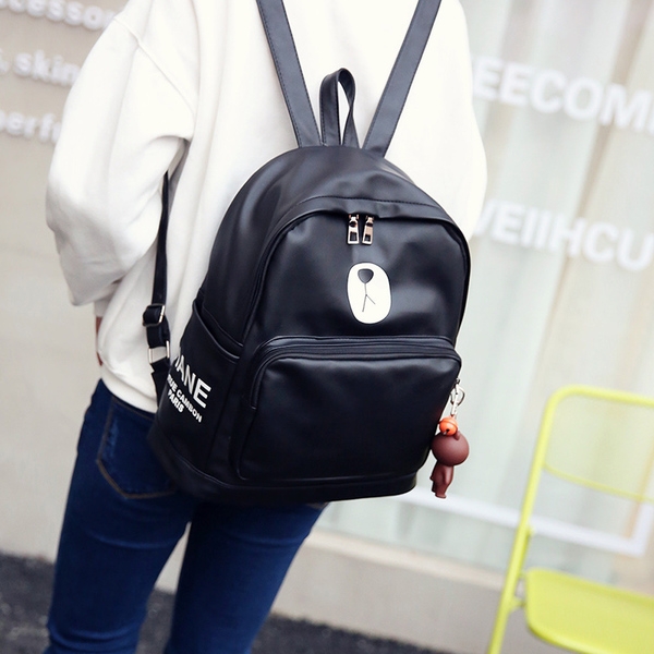 Κυρίες σακίδιο δερμάτινα σε μαύρο και καφέ.