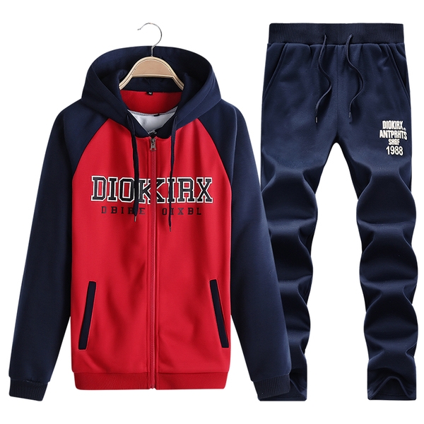 Ανδρικά και γυναικεία αθλήματα και casual σετ σε διάφορα σχέδια άνοιξη-φθινόπωρο δύο μέρη κόκκινο, μπλε, γκρι χρώμα