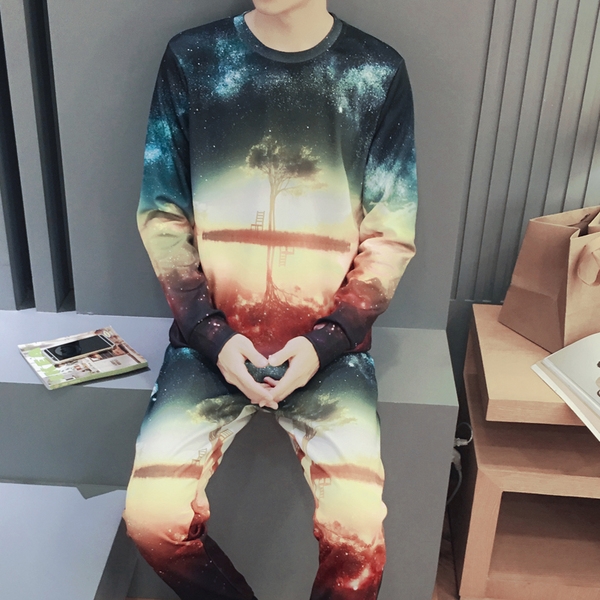 Мъжки анцуг за спорт и ежедневие с интересен дизайн и 3D модели пролетни и есенни