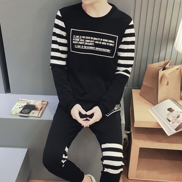 Мъжки анцуг за спорт и ежедневие с интересен дизайн и 3D модели пролетни и есенни