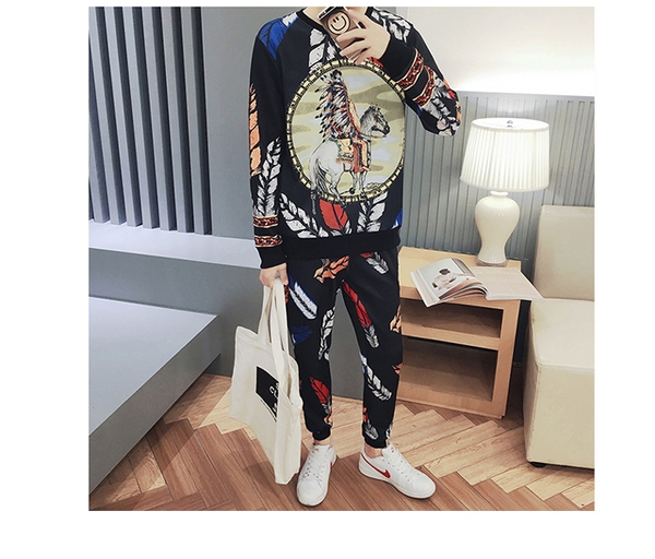 Мъжки анцуг за спорт и ежедневие с интересен дизайн и 3D модели пролетни и есенни