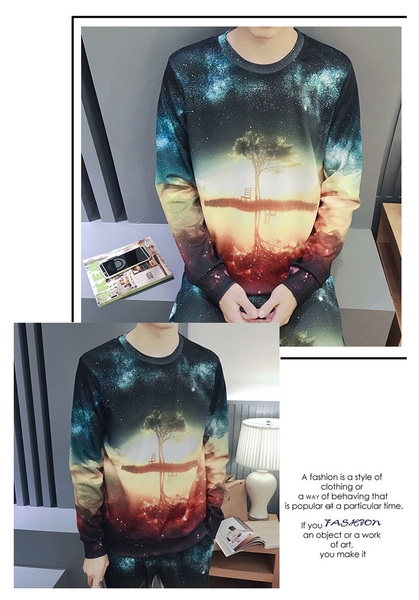 Мъжки анцуг за спорт и ежедневие с интересен дизайн и 3D модели пролетни и есенни