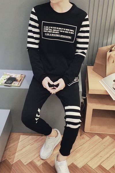 Мъжки анцуг за спорт и ежедневие с интересен дизайн и 3D модели пролетни и есенни