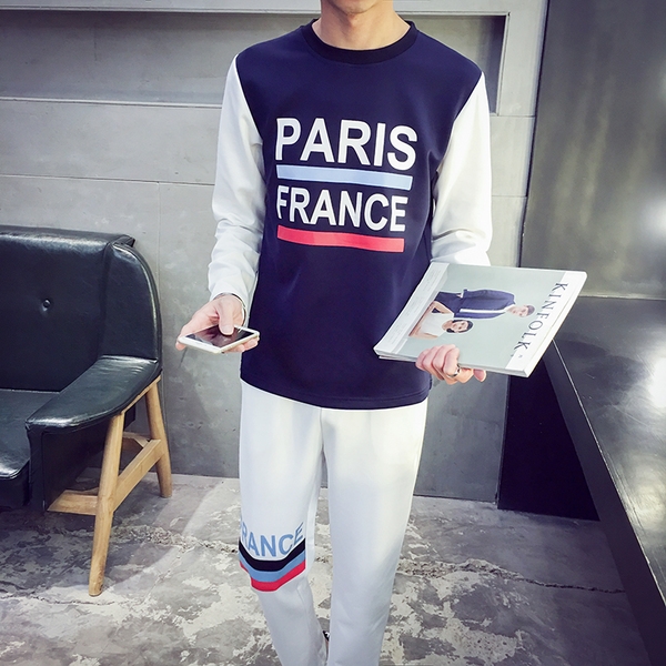 Мъжки спортен анцуг от две части горнища с дълъг ръкав и панталони модели Ягуар, Франция Париж