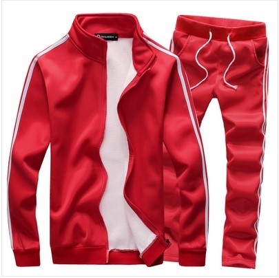 Ανδρική αθλετική φόρμαγια την  άνοιξη και  το φθινόπωρο σε δύο μέρη σε μπλε, κόκκινο, μαύρο, άσπρο χρώμα για το  σπορ και καθημε