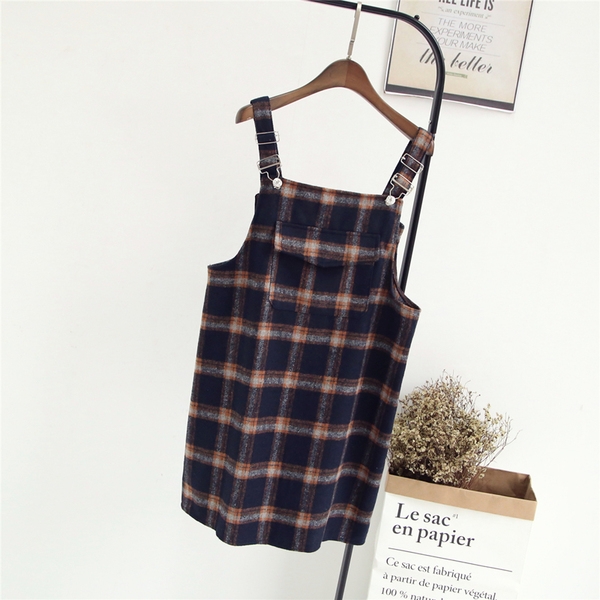 Κυρίες κομψό φόρεμα σε καρό χρώμα σε μπεζ, σκούρο μπλε, γκρι και πράσινο