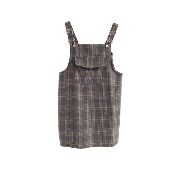 Κυρίες κομψό φόρεμα σε καρό χρώμα σε μπεζ, σκούρο μπλε, γκρι και πράσινο