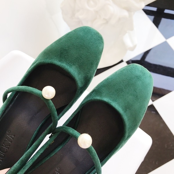 Γυναικεία παπούτσια ρετρό για το φθινόπωρο σε καφέ και σκούρο πράσινο χρώμα  από τεχνητό δέρμα