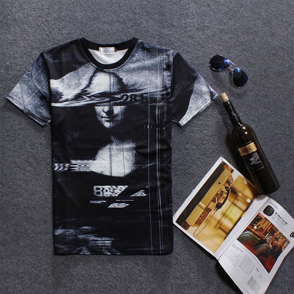 την άνοιξη και το καλοκαίρι Ανδρών 3D ενδιαφέρον T-shirts και κινούμενα μοντέλα μινιόν, σκύλος, κ.λπ.