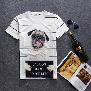 την άνοιξη και το καλοκαίρι Ανδρών 3D ενδιαφέρον T-shirts και κινούμενα μοντέλα μινιόν, σκύλος, κ.λπ.