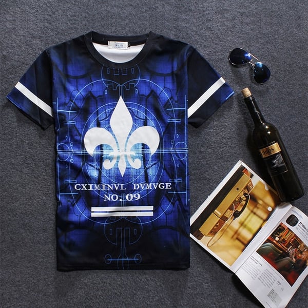 την άνοιξη και το καλοκαίρι Ανδρών 3D ενδιαφέρον T-shirts και κινούμενα μοντέλα μινιόν, σκύλος, κ.λπ.