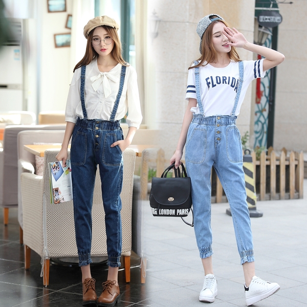 Οι γυναίκες jumpsuit σε γαλάζιο και σκούρο μπλε χρώμα τύπου Slim