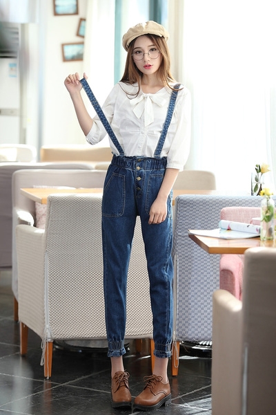 Οι γυναίκες jumpsuit σε γαλάζιο και σκούρο μπλε χρώμα τύπου Slim