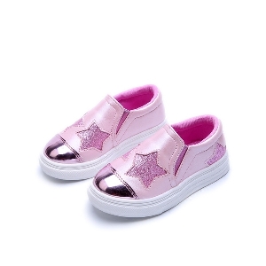 Пролетни ежедневни обувки за момичета в сребристо и розово
