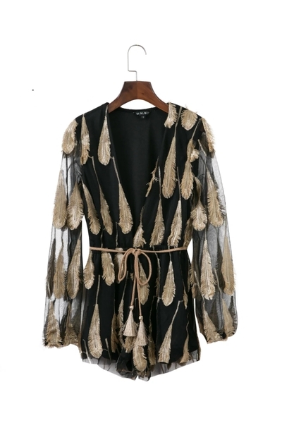 Κυρίες καλοκαίρι μπλούζα με διαφάνεια μακριά μανίκια με ζώνη 3 χρώματα