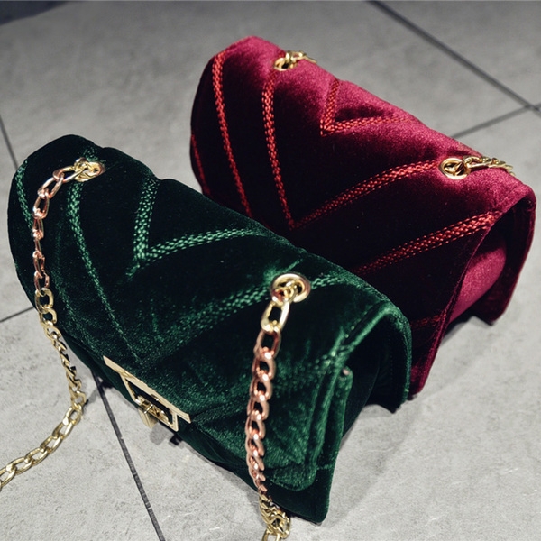 Γυναικείες τσάντες βελούδο σε τρία χρώματα χτύπημα της μόδας της εποχής
