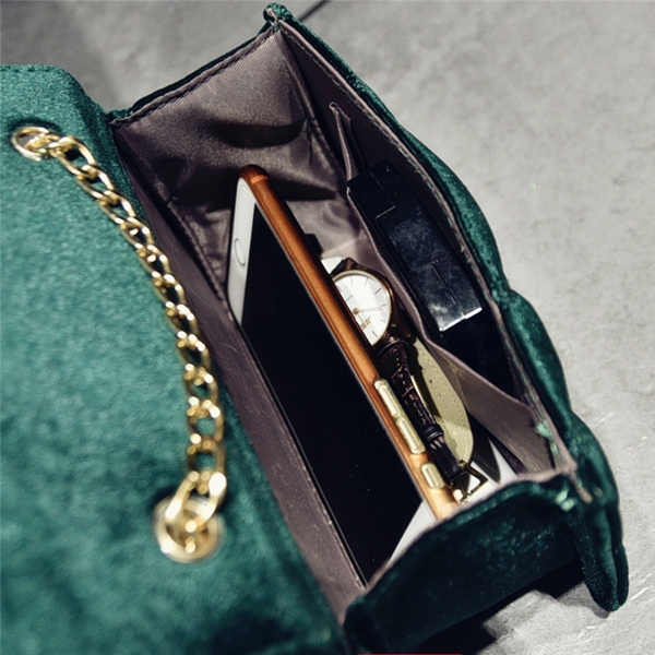 Γυναικείες τσάντες βελούδο σε τρία χρώματα χτύπημα της μόδας της εποχής