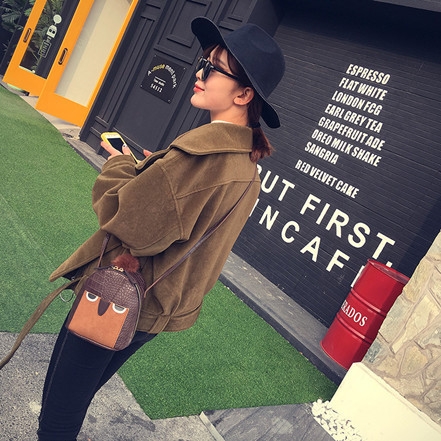 Γυναικεία  Mini τύπου σακίδιο κουκουβάγια γκόμενα μπορεί να φορεθεί με ένα μακρύ χερούλι