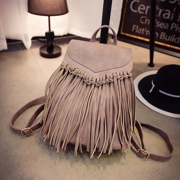 Γυναικείο  σακίδιο πλαισιωμένες από δέρμα σε τρία χρώματα