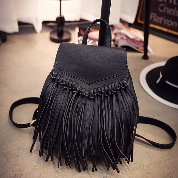 Γυναικείο  σακίδιο πλαισιωμένες από δέρμα σε τρία χρώματα