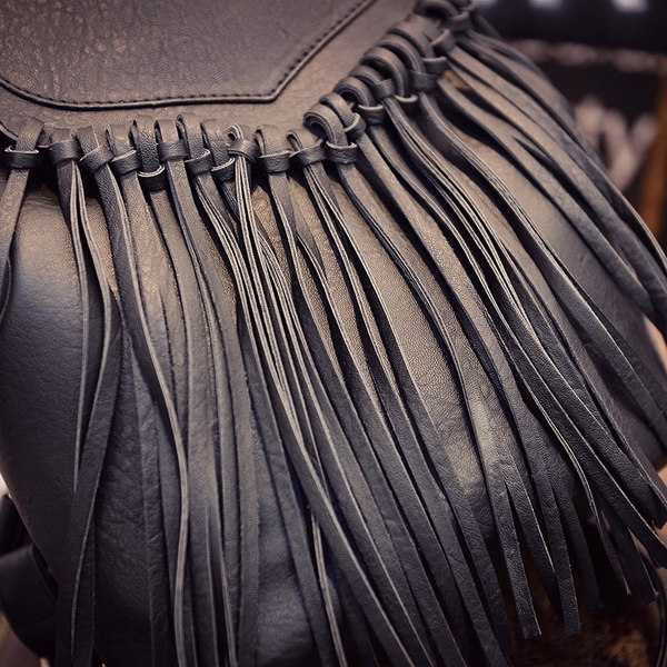 Γυναικείο  σακίδιο πλαισιωμένες από δέρμα σε τρία χρώματα