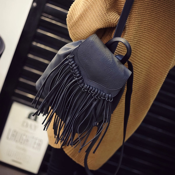 Γυναικείο  σακίδιο πλαισιωμένες από δέρμα σε τρία χρώματα