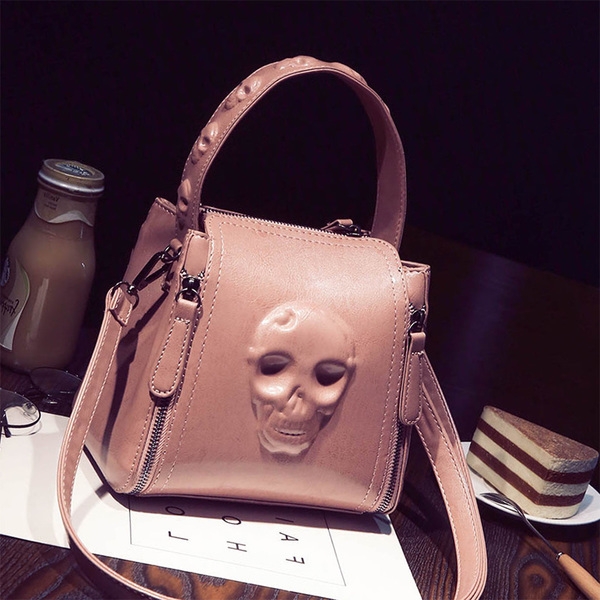 Дамска ежедневна чанта с отразяващ се череп в три цвята