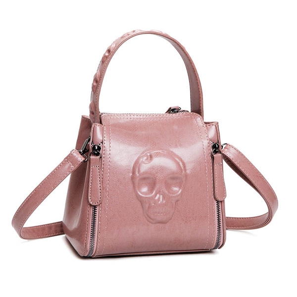 Дамска ежедневна чанта с отразяващ се череп в три цвята