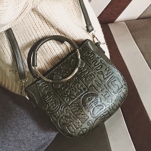 Дамска ежедневна чанта с египедски йероглифи