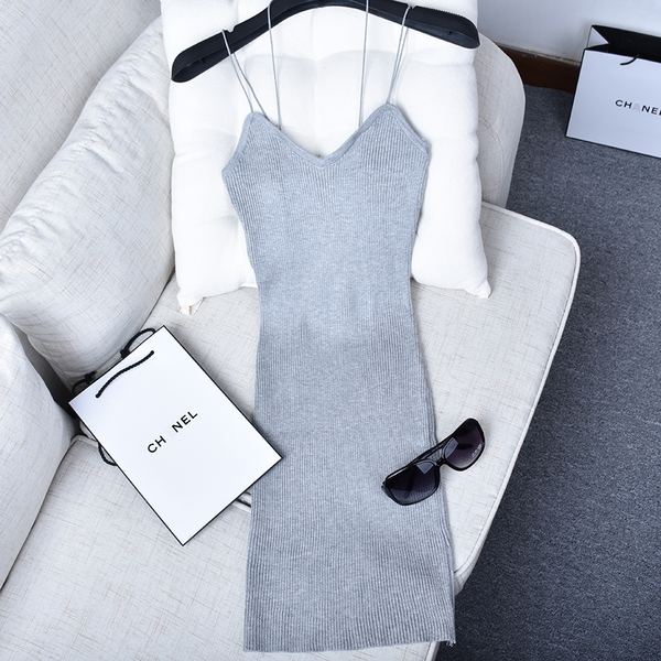 Κομψό κυρίες φόρεμα σχίζει πληκτρολογήστε Λεπτή μπλε, λευκό, γκρι και μαύρο