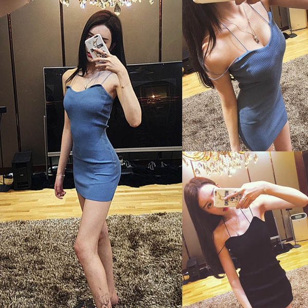 Κομψό κυρίες φόρεμα σχίζει πληκτρολογήστε Λεπτή μπλε, λευκό, γκρι και μαύρο