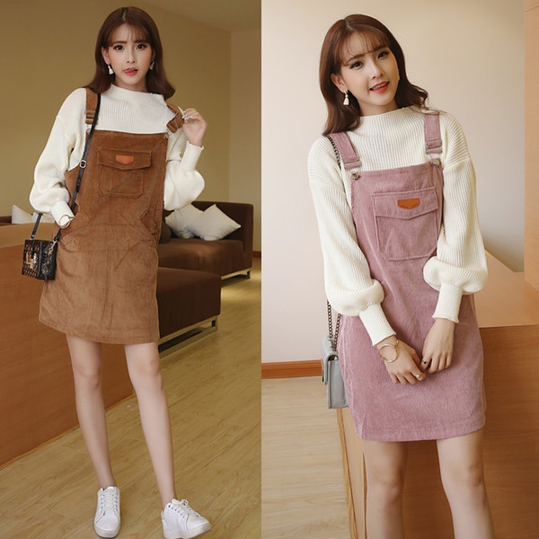 Οι γυναίκες jumpsuit με πουκάμισο σε μαύρο, καφέ, ροζ και κόκκινο μήκος γόνατο