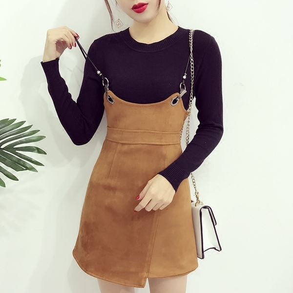 φούστα Κομψή κυρίες καφέ και μαύρο