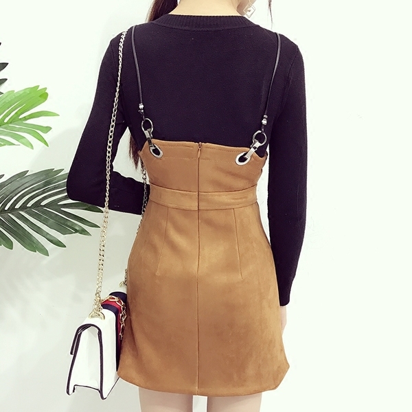 φούστα Κομψή κυρίες καφέ και μαύρο